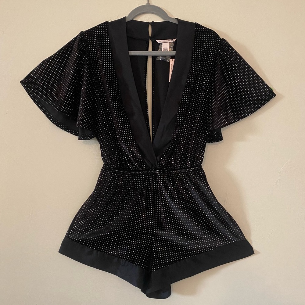 Victorias Secret black romper with sparkles